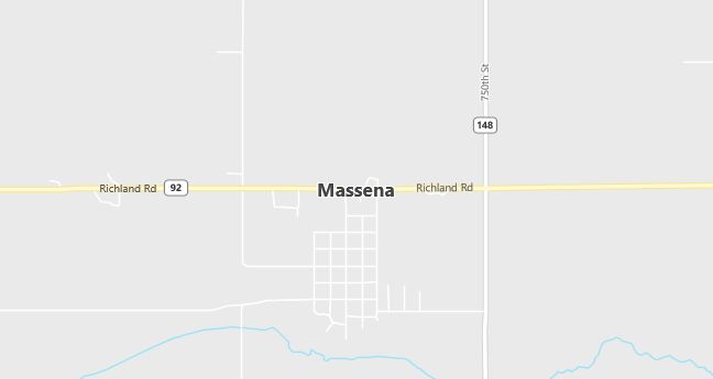 Map of Massena, IA