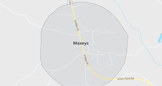 Map of Maxeys, GA