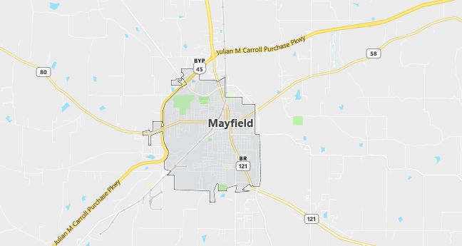 Map of Mayfield, KY