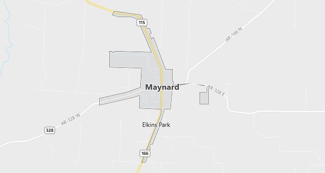 Map of Maynard, AR