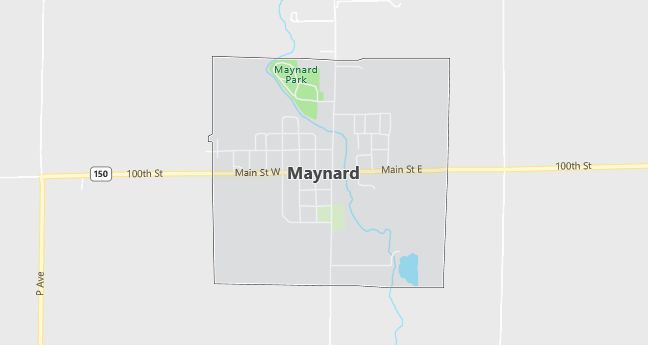 Map of Maynard, IA