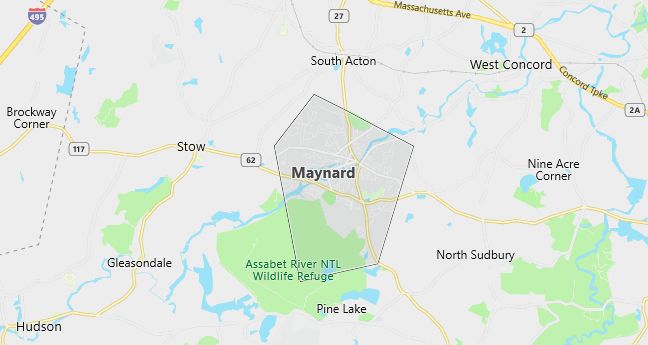 Map of Maynard, MA