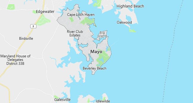 Map of Mayo, MD