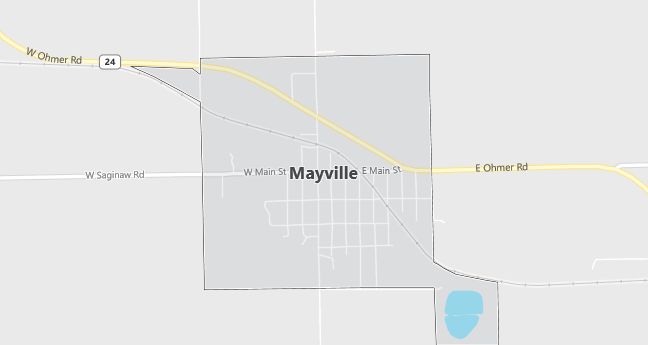 Map of Mayville, MI