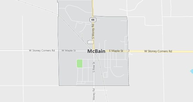 Map of Mc Bain, MI