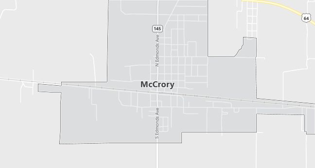 Map of Mc Crory, AR