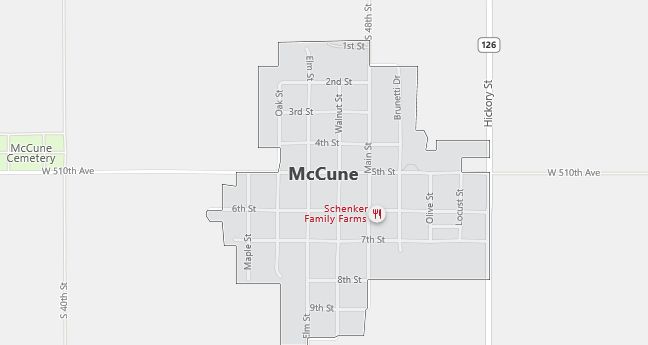 Map of Mc Cune, KS