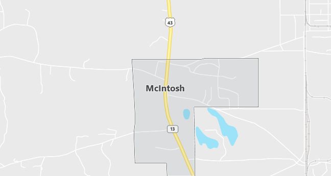 Map of Mc Intosh, AL