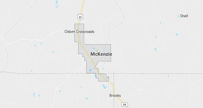 Map of Mc Kenzie, AL