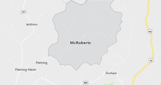 Map of Mc Roberts, KY