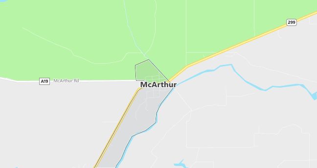 Map of Mcarthur, CA