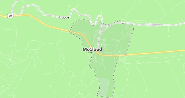 Map of Mccloud, CA