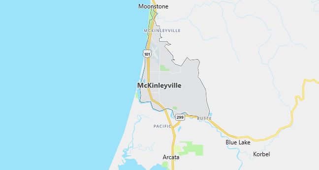 Map of Mckinleyville, CA