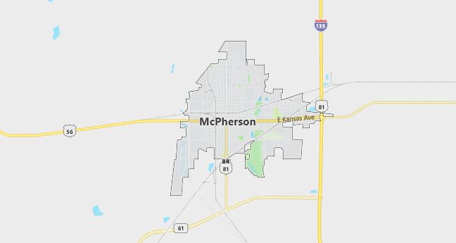 Map of Mcpherson, KS