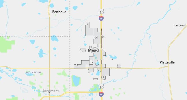 Map of Mead, CO