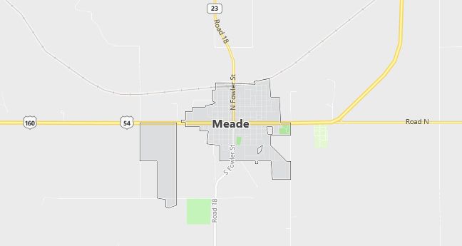 Map of Meade, KS