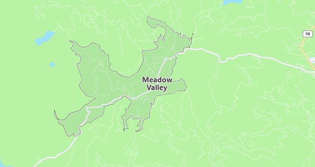 Map of Meadow Valley, CA