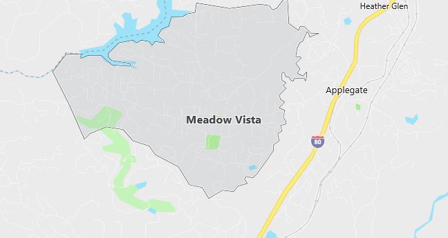 Map of Meadow Vista, CA