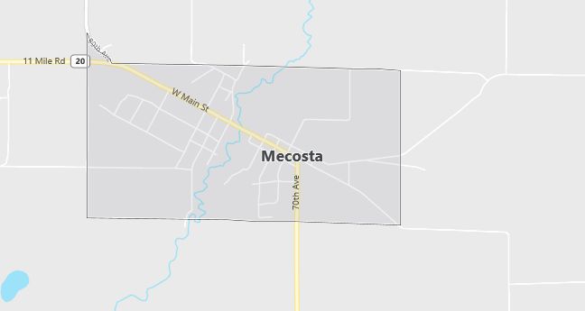 Map of Mecosta, MI