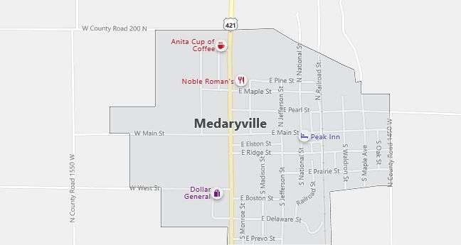 Map of Medaryville, IN