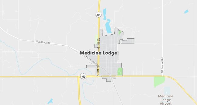 Map of Medicine Lodge, KS