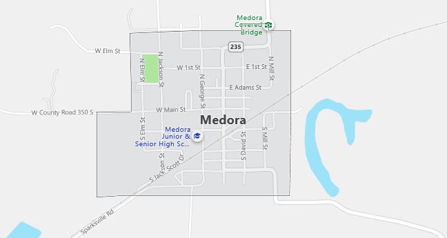 Map of Medora, IN