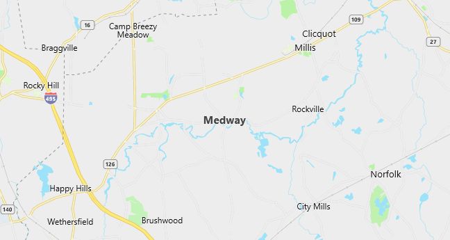 Map of Medway, MA