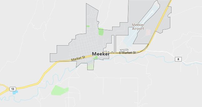 Map of Meeker, CO