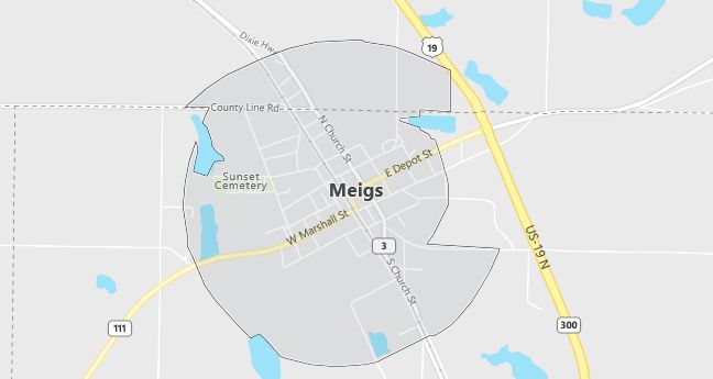 Map of Meigs, GA