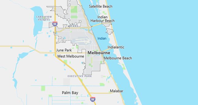 Map of Melbourne, FL