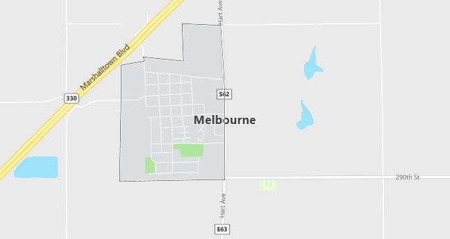 Map of Melbourne, IA