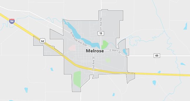 Map of Melrose, MN