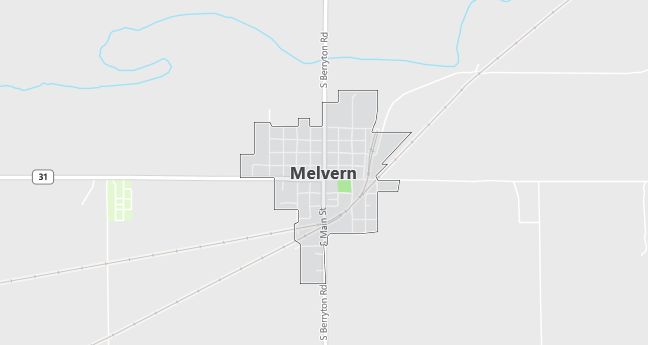 Map of Melvern, KS