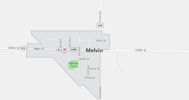 Map of Melvin, IA