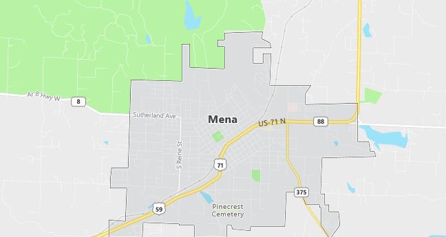 Map of Mena, AR