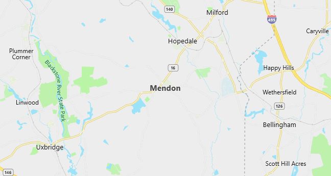 Map of Mendon, MA