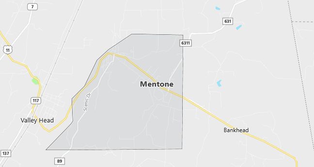 Map of Mentone, AL