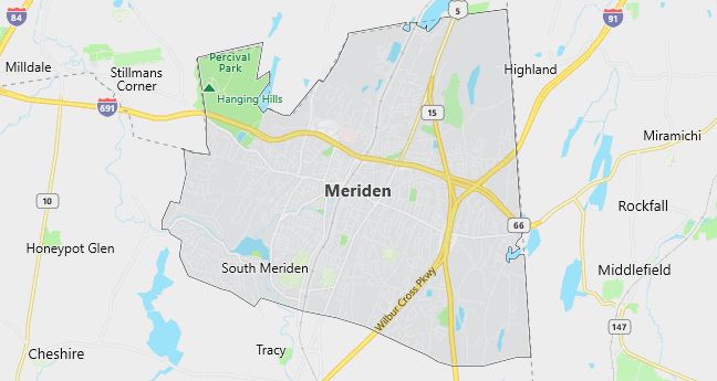 Map of Meriden, CT