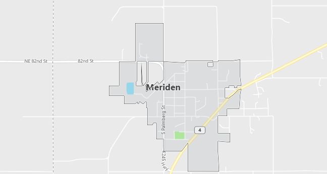 Map of Meriden, KS