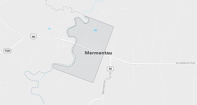 Map of Mermentau, LA