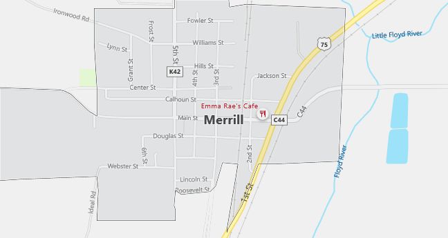 Map of Merrill, IA