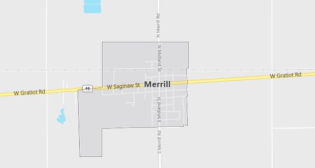 Map of Merrill, MI