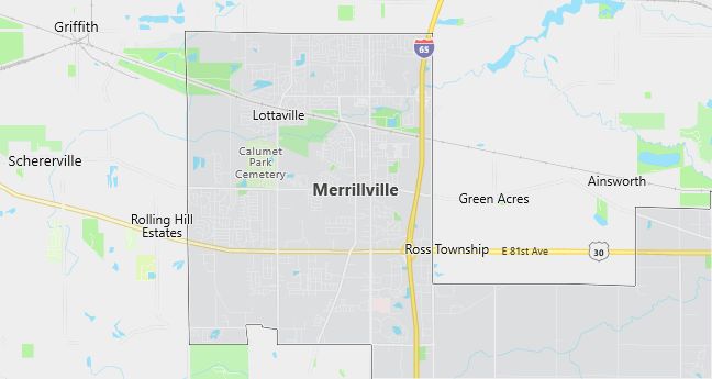 Map of Merrillville, IN