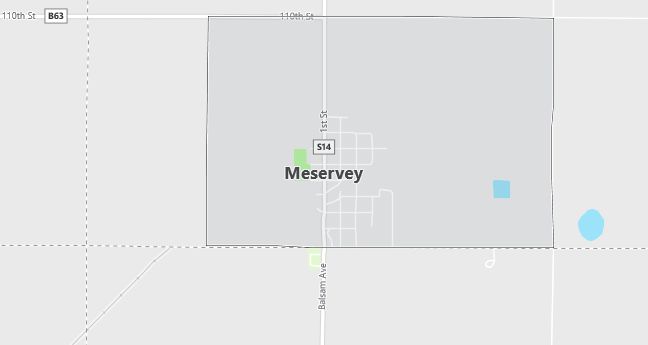 Map of Meservey, IA