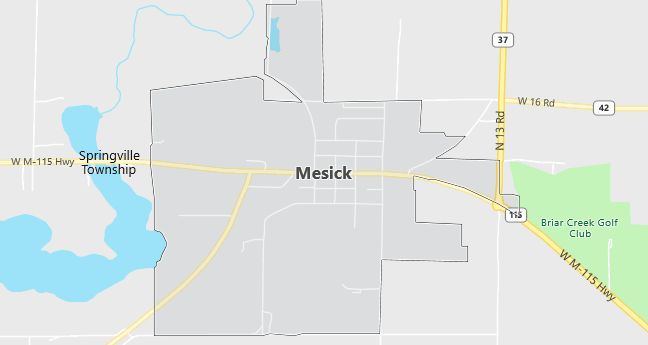 Map of Mesick, MI