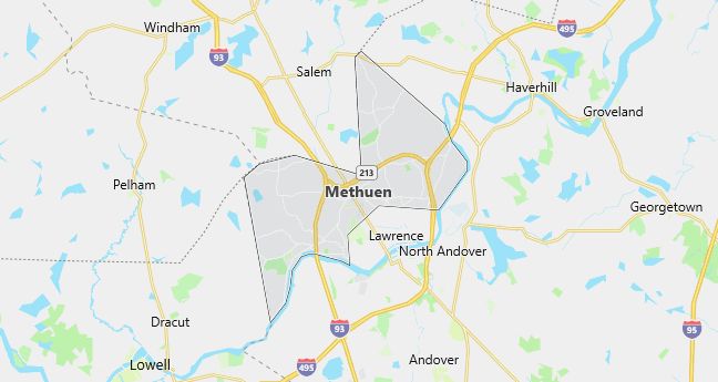 Map of Methuen, MA