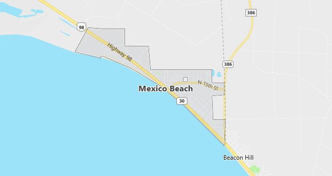 Map of Mexico Beach, FL