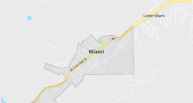 Map of Miami, AZ