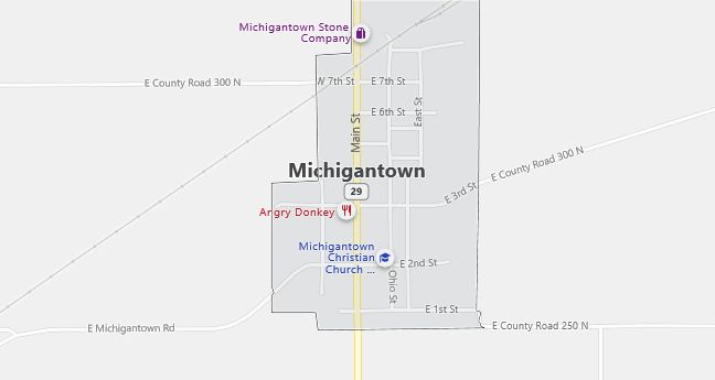 Map of Michigantown, IN