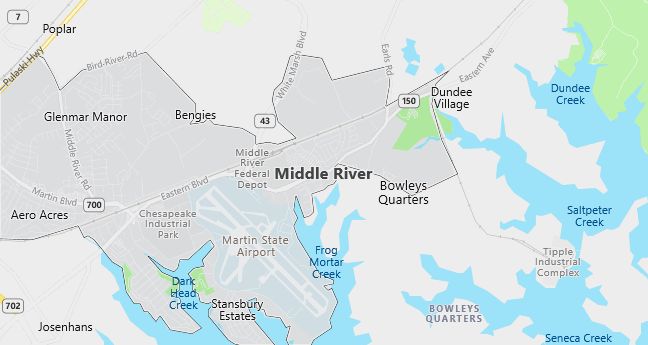 Map of Middle River, MD